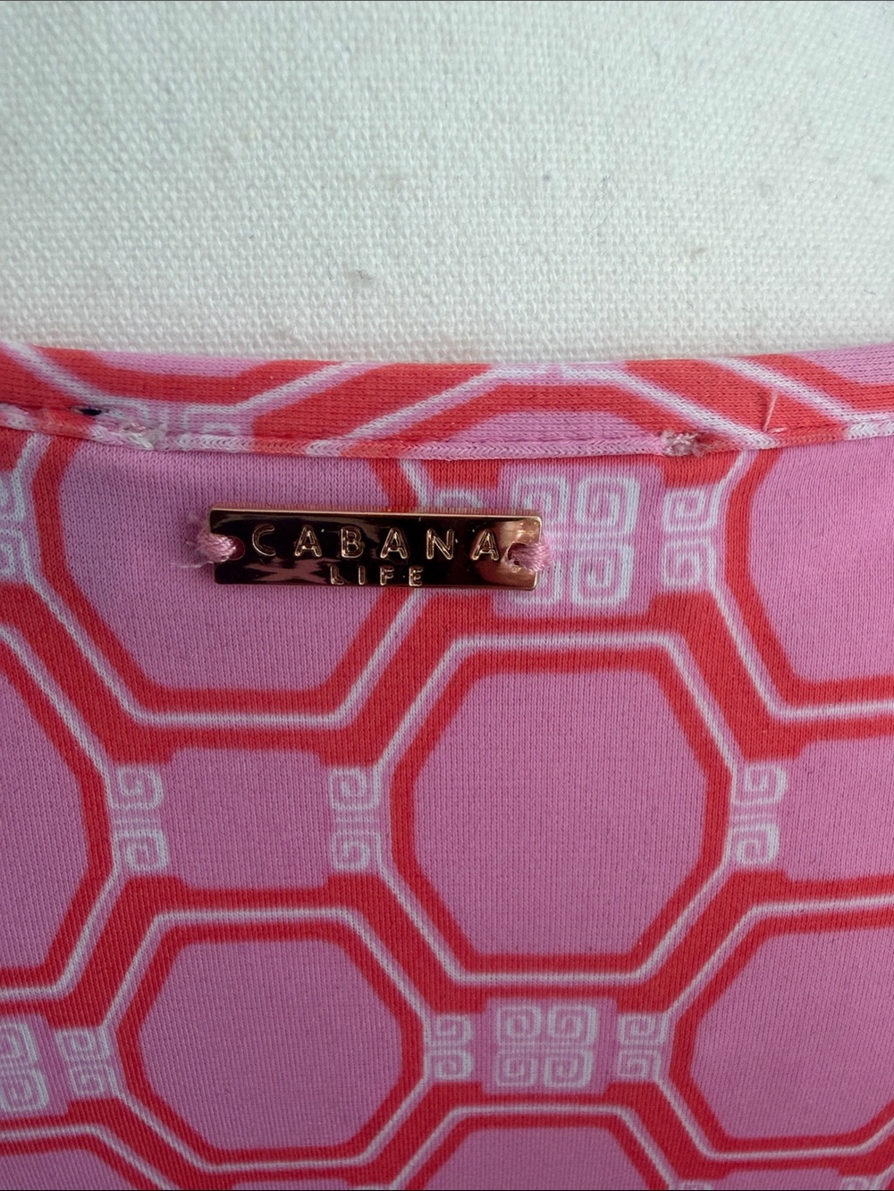 Cabana Life Sleeveless Pink Geometric Print Drawstring Dress - Picture 4 of 5